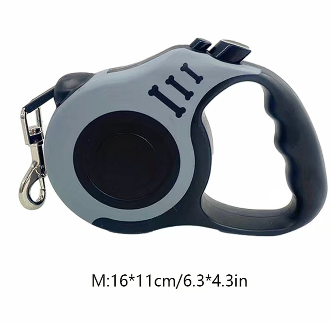 Gray Double Switch Pet Retractable Leash