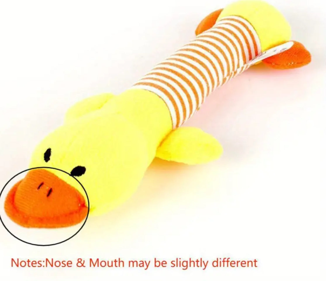 Yellow Duck Design Squeaky Chew Dog Toy