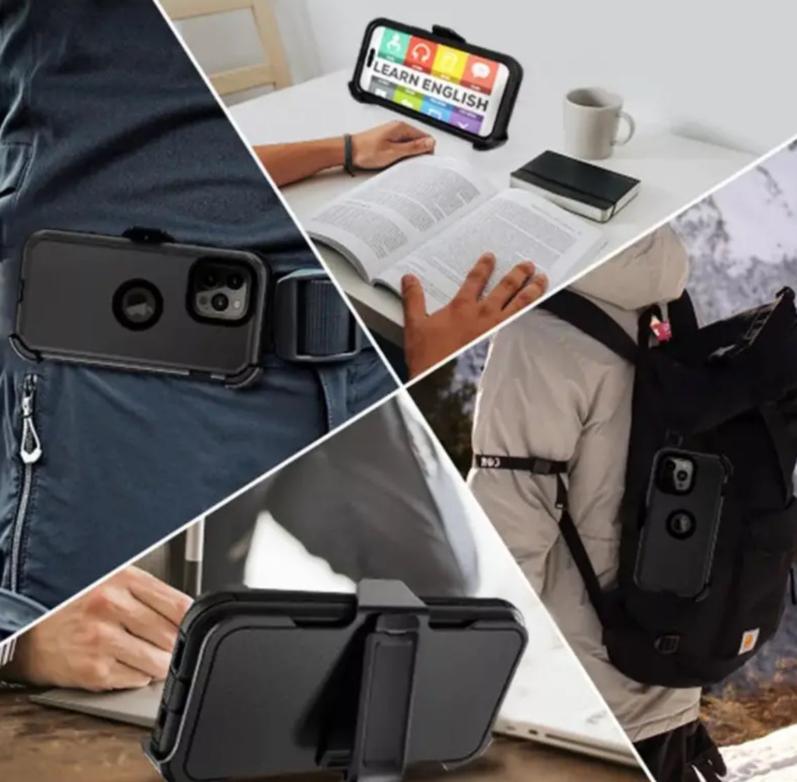 New 2025 iPhone 16 Pro Max or iPhone 16 Pro Defender Case With Belt Clip