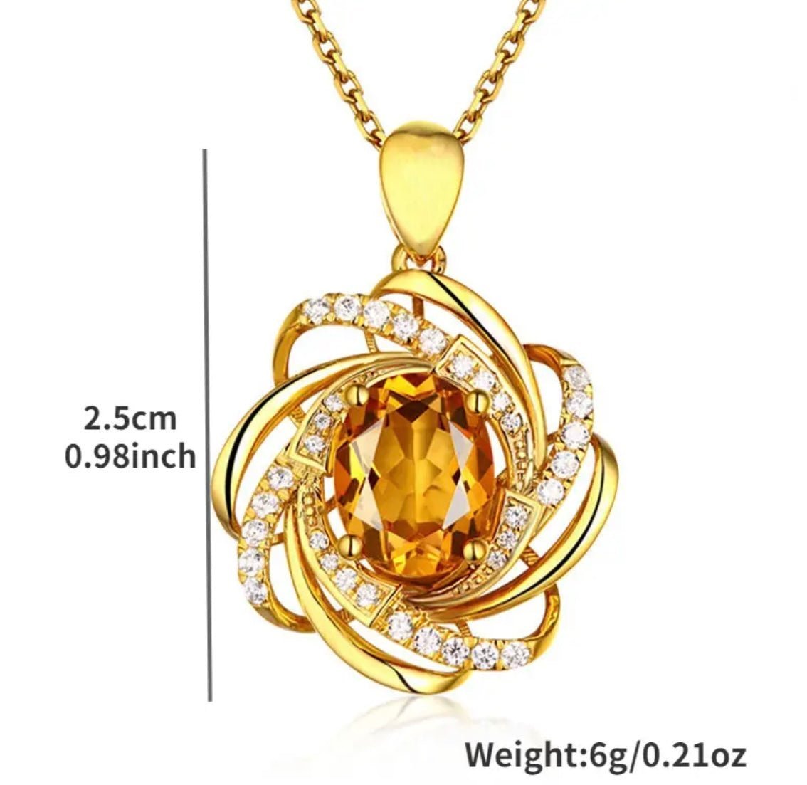 1 pc Elegant Shiny Flower Pendant Necklace with Clavicle Chain - EmporiumDepot