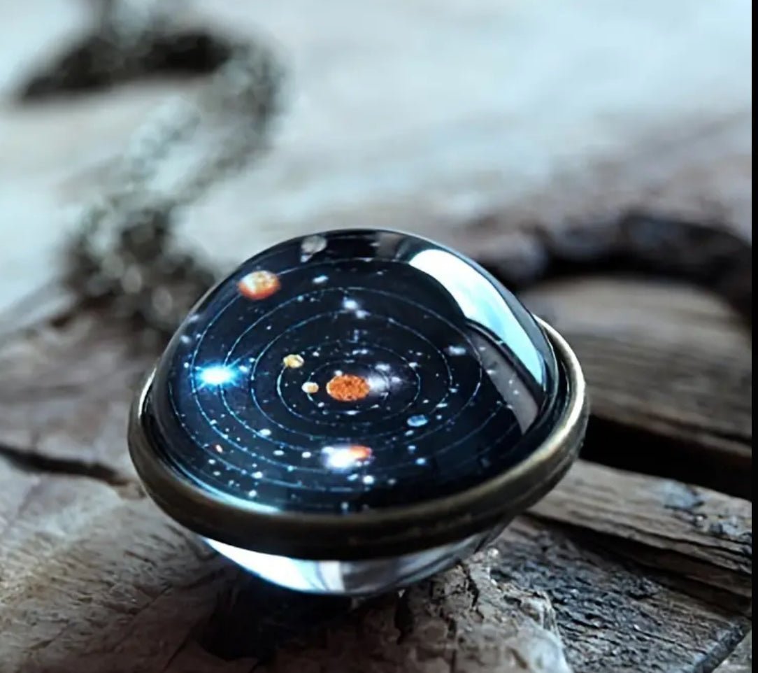 1 pc Fashion Time Gemstone Necklace Solar System Starry Sky Necklace Unisex - EmporiumDepot