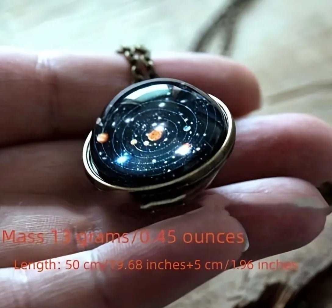 1 pc Fashion Time Gemstone Necklace Solar System Starry Sky Necklace Unisex - EmporiumDepot