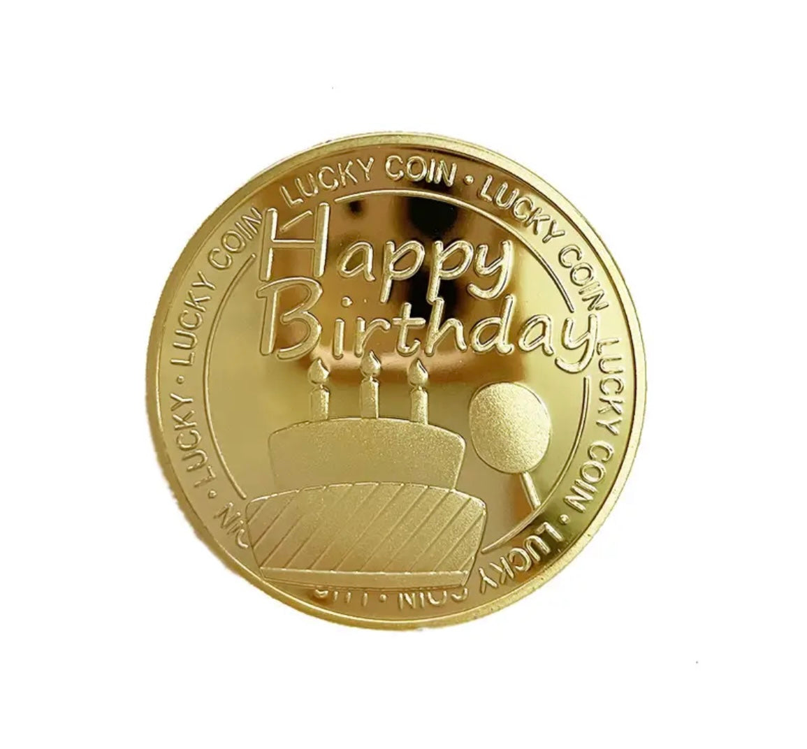 1 pc Happy Birthday Lucky Coin Wishful Gift