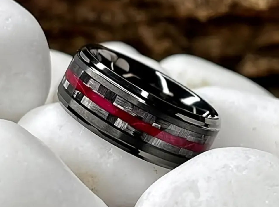 Fashion 8mm Gun Black Ring High Quality Stainless Steel Ring