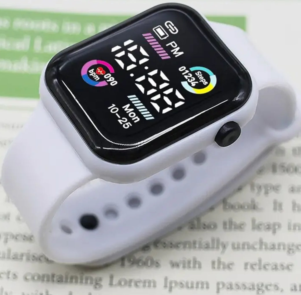 Sports Digital Watch Glow in The Dark Square Wrist Watch Simple Non-Smart Watch With Silicone Band