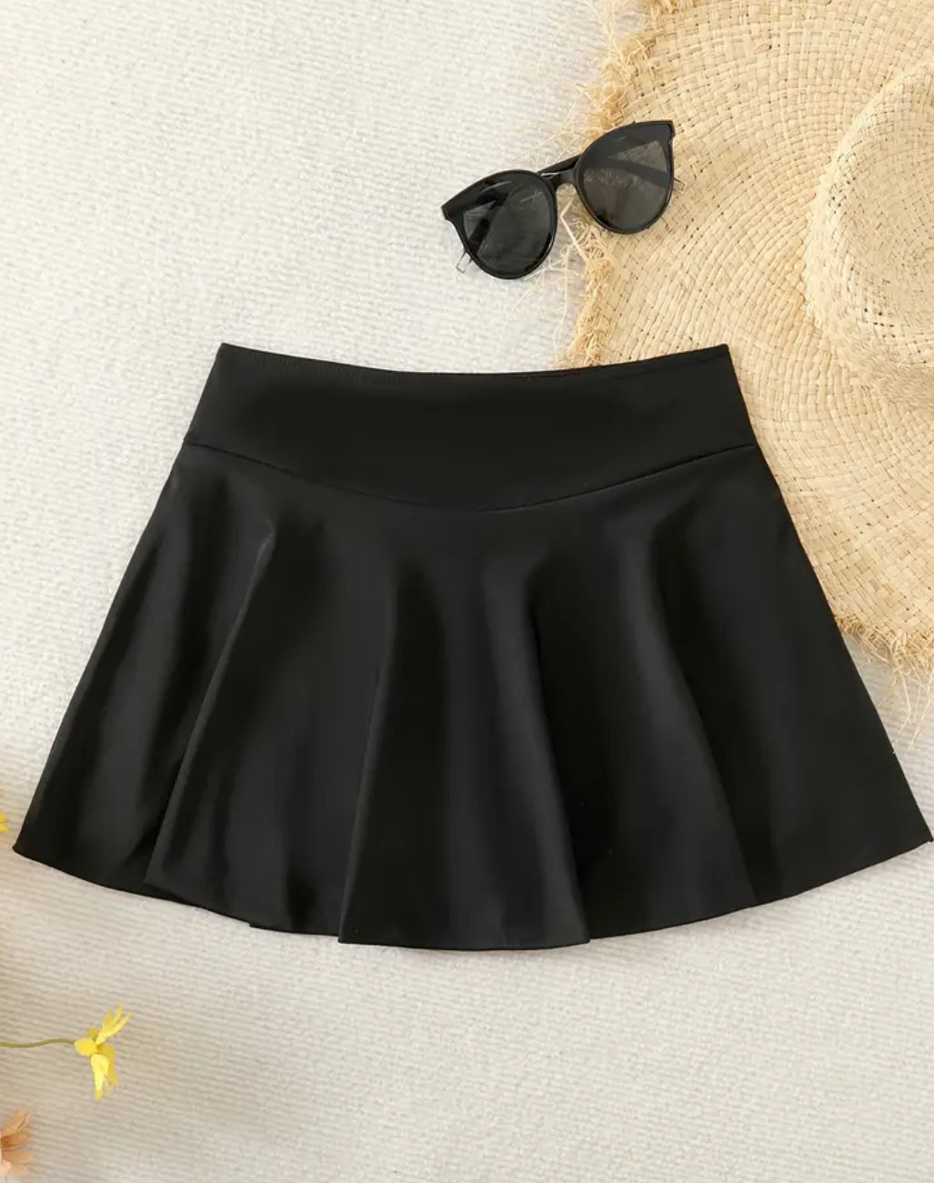 Women’s Comfortable High Wasted Black Short Skirt
