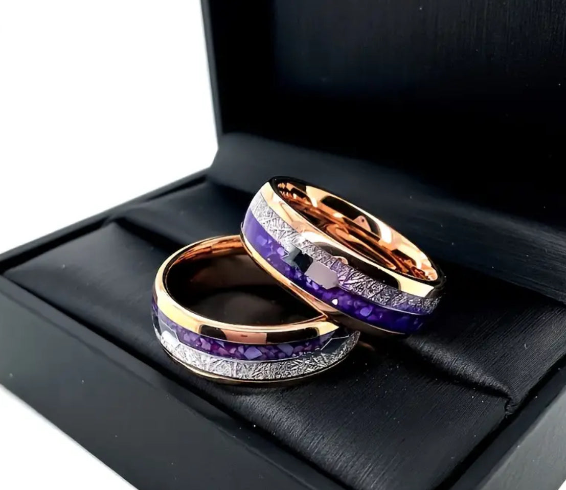 Elegant Rose Golden Stainless Steel Men or Women’s Wedding Band With Arrowhead Custom Design