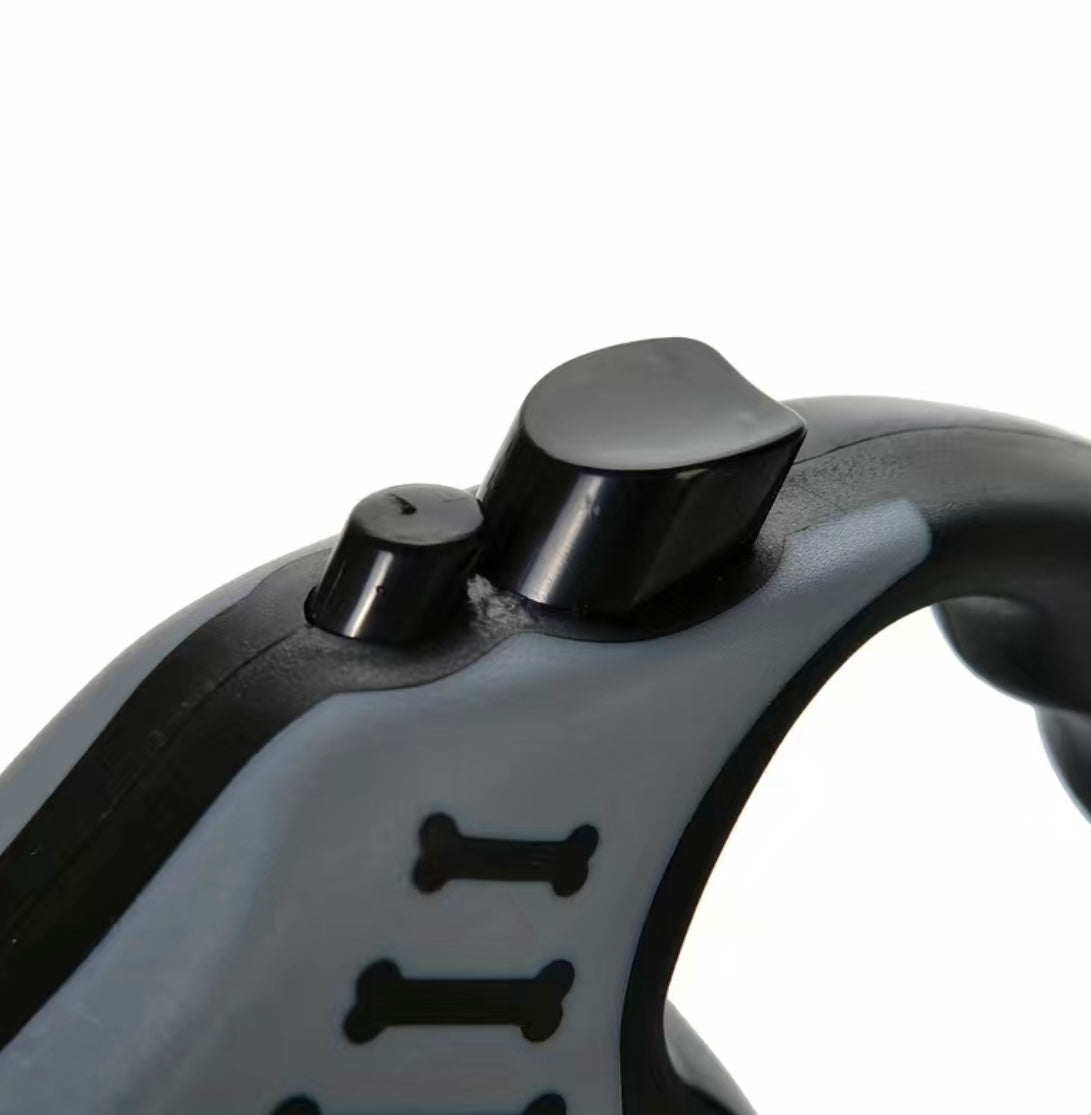 Gray Double Switch Pet Retractable Leash
