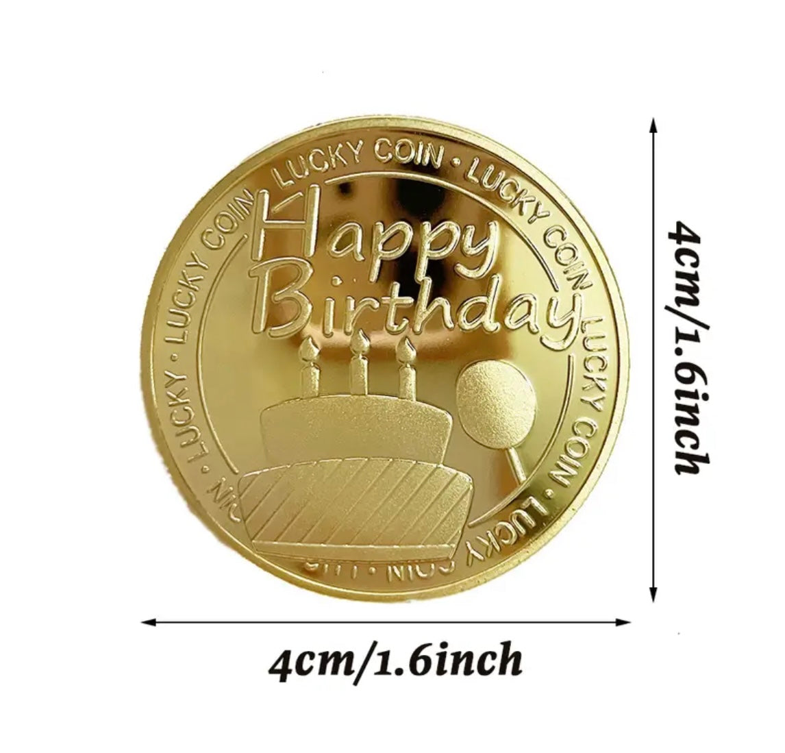 1 pc Happy Birthday Lucky Coin Wishful Gift