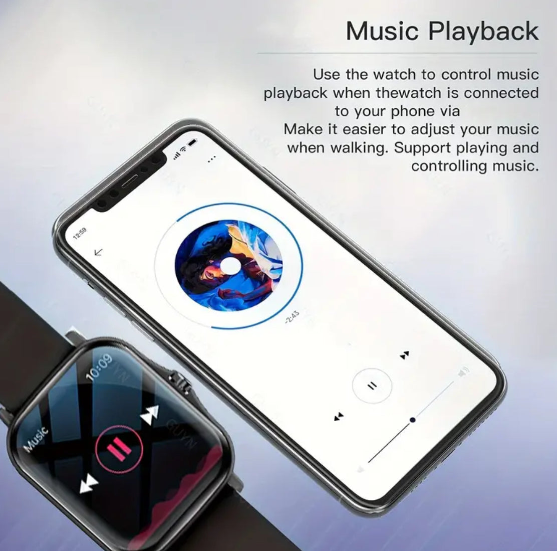 Sports Smartwatch Activity and Fitness Tracker With Wireless Calling Compatible With iPhone or Android