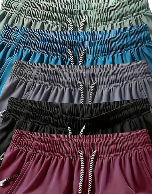 1 Pair of Men’s Lightweight Breathable Quick Dry Workout Shorts With Zipper Pockets Size M