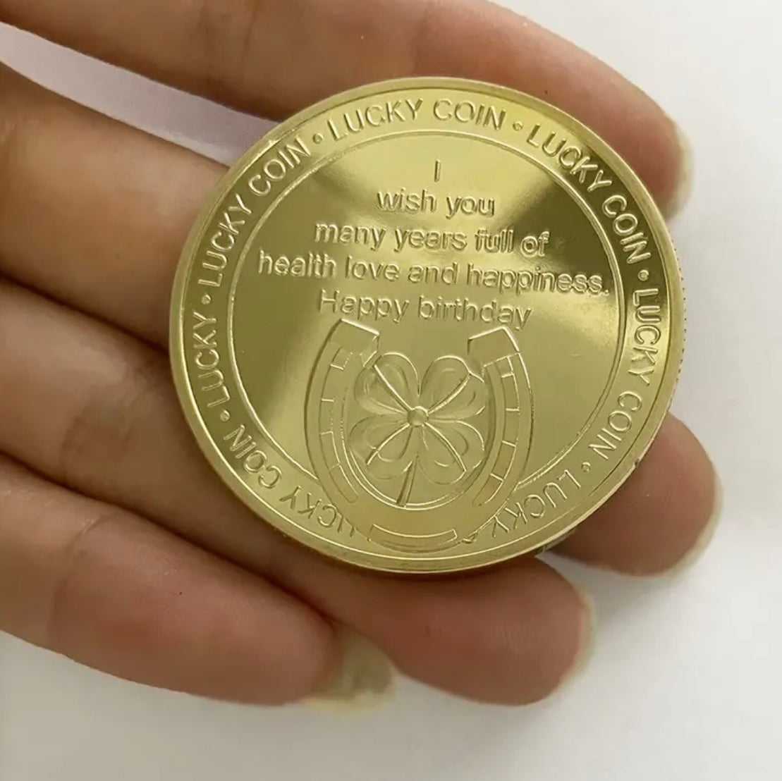 1 pc Happy Birthday Lucky Coin Wishful Gift