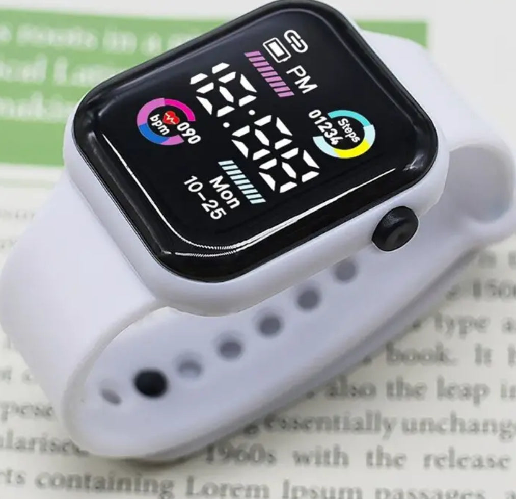 Sports Digital Watch Glow in The Dark Square Wrist Watch Simple Non-Smart Watch With Silicone Band