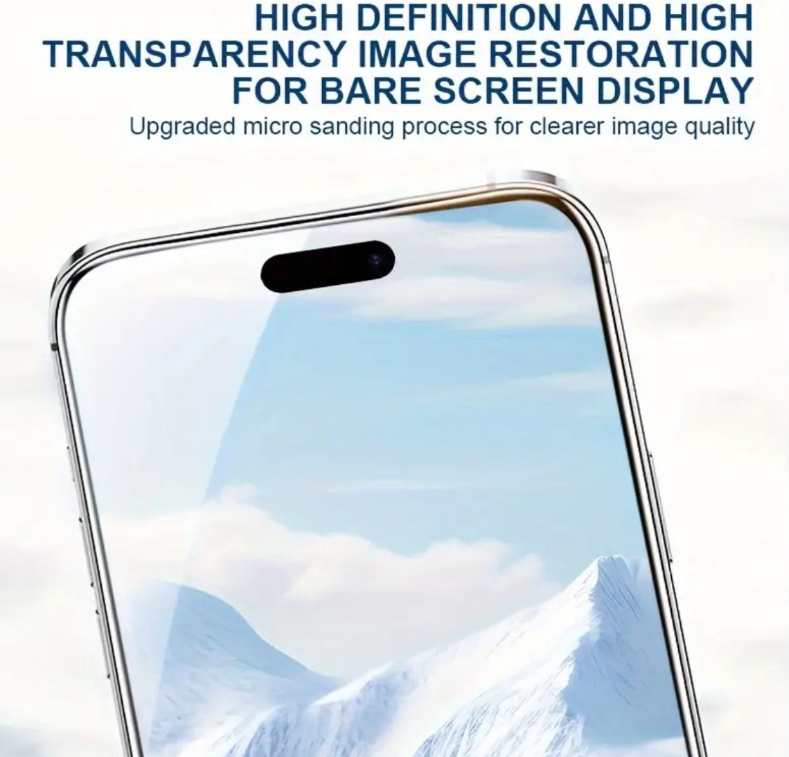 2 Pack Privacy Plus Matte Tempered Glass for iPhone 16 Pro Max