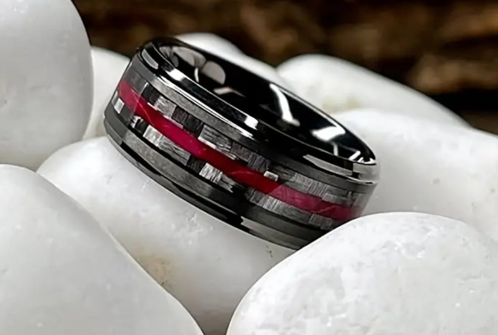 Fashion 8mm Gun Black Ring High Quality Stainless Steel Ring