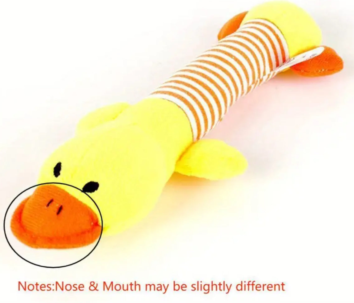 Yellow Duck Design Squeaky Chew Dog Toy
