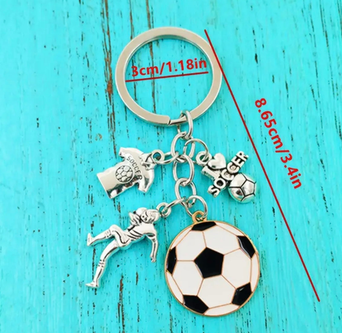1 pc Sports Style Soccer Custom Made Keychain