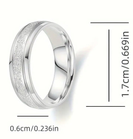 Titanium Steel Elegant Leisure Ring for Men or Women Size 7 Durable and Hypoallergenic