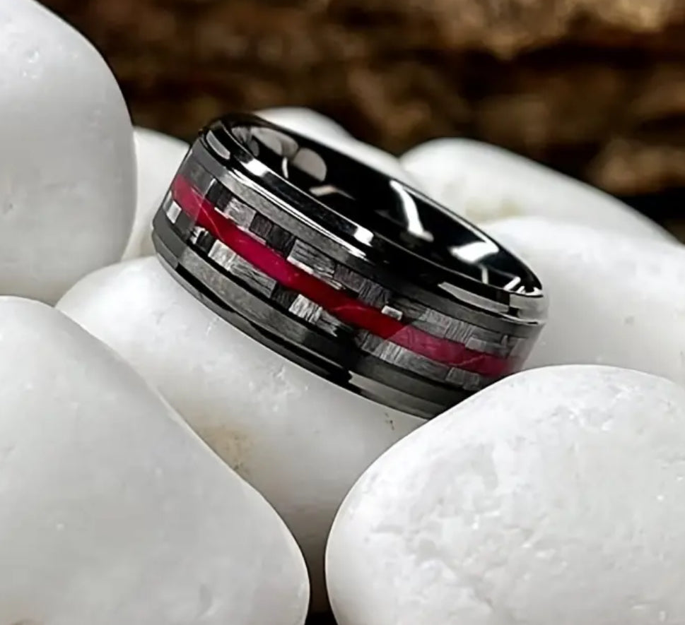 Fashion 8mm Gun Black Ring High Quality Stainless Steel Ring