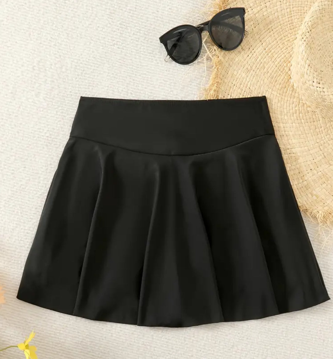 Women’s Comfortable High Wasted Black Short Skirt