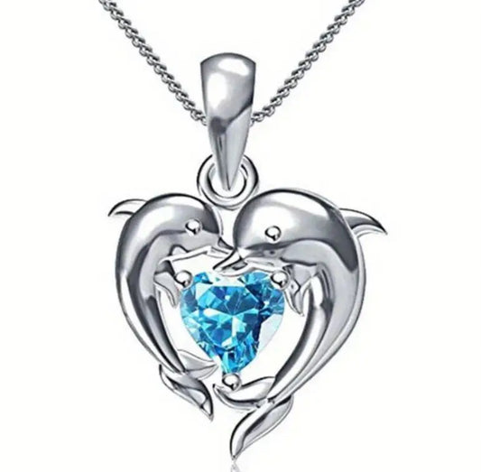 Women's Fashion Jewelry Beautiful Dolphin Pendant and Chain