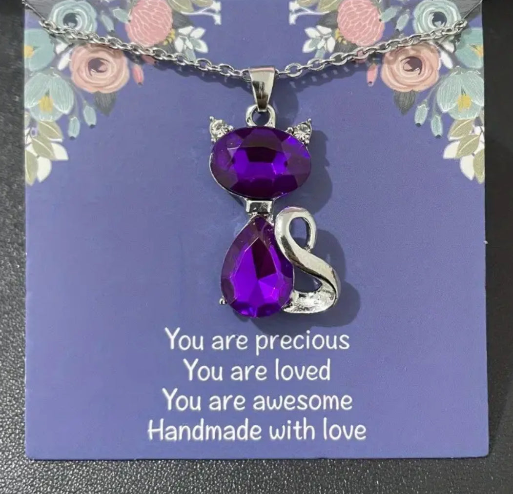 Cute Cat Pendant Necklace Great Gift