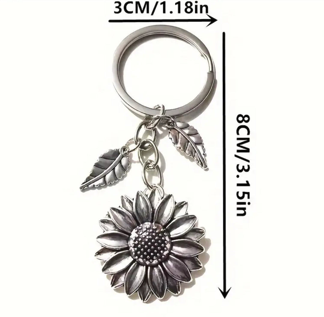 Vintage Boho Style Sunflower Keychain