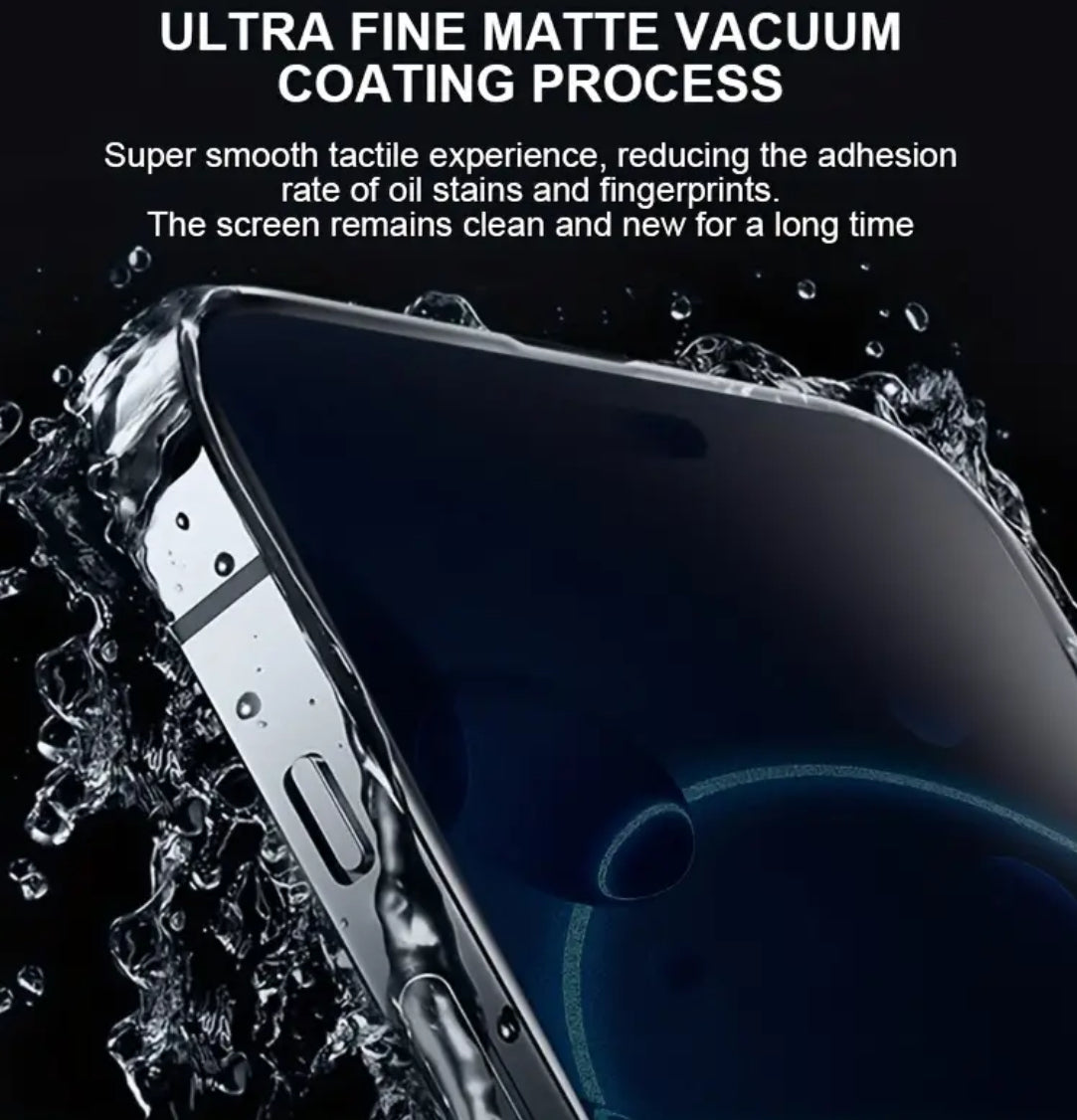 2 Pack Privacy Plus Matte Tempered Glass for iPhone 16 Pro Max