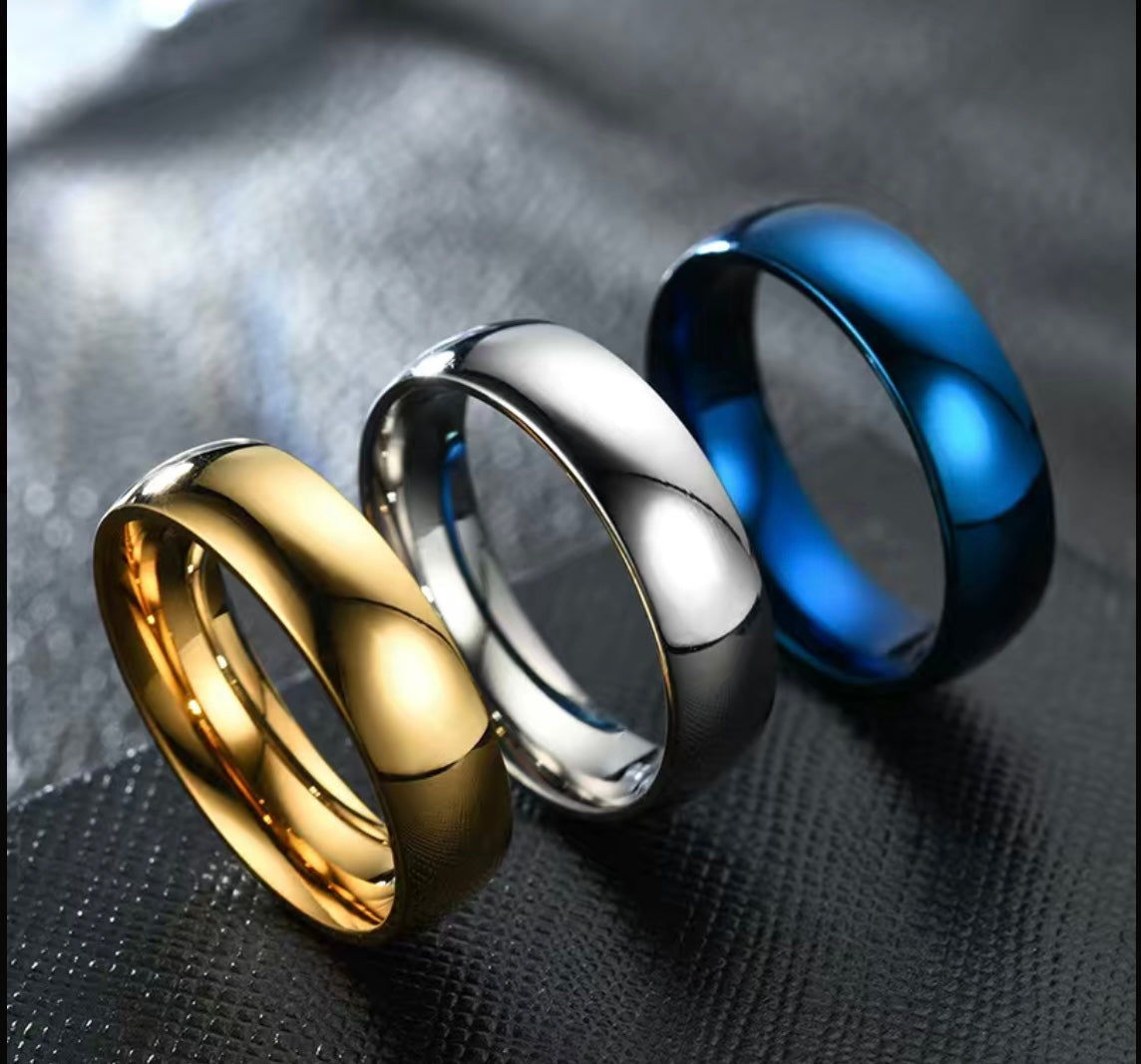 Titanium Steel Ring - Durable Blue Band for Men & Women