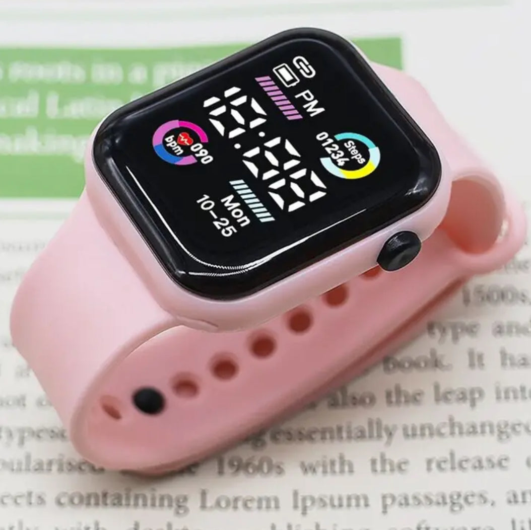 Sports Digital Watch Glow in The Dark Square Wrist Watch Simple Non-Smart Watch With Silicone Band