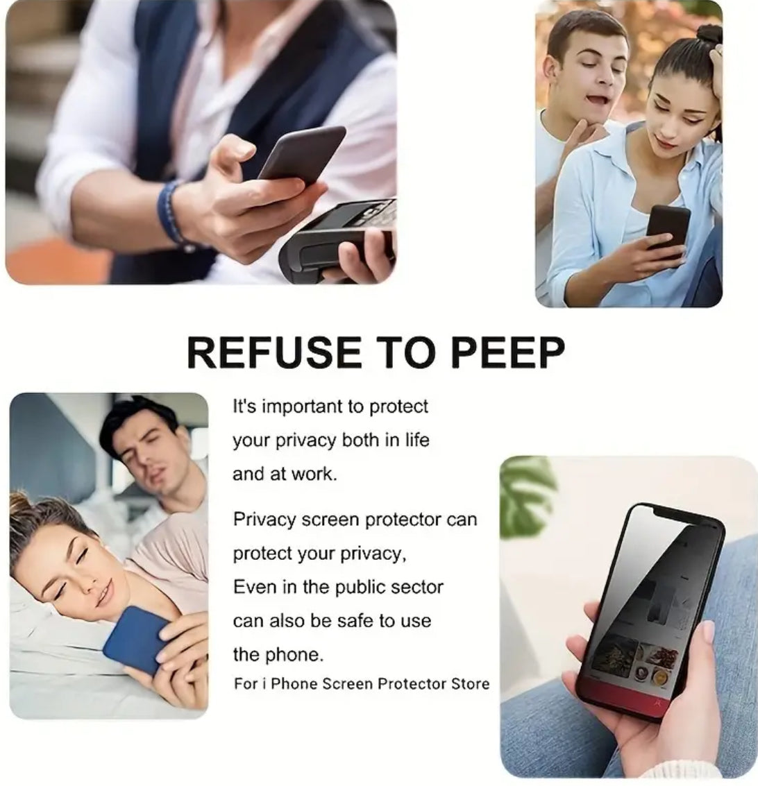 4 Pack Full Cover Privacy Protection Screen Protector For iPhone 16 Pro Max