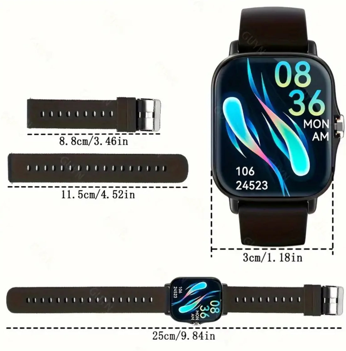 Sports Smartwatch Activity and Fitness Tracker With Wireless Calling Compatible With iPhone or Android