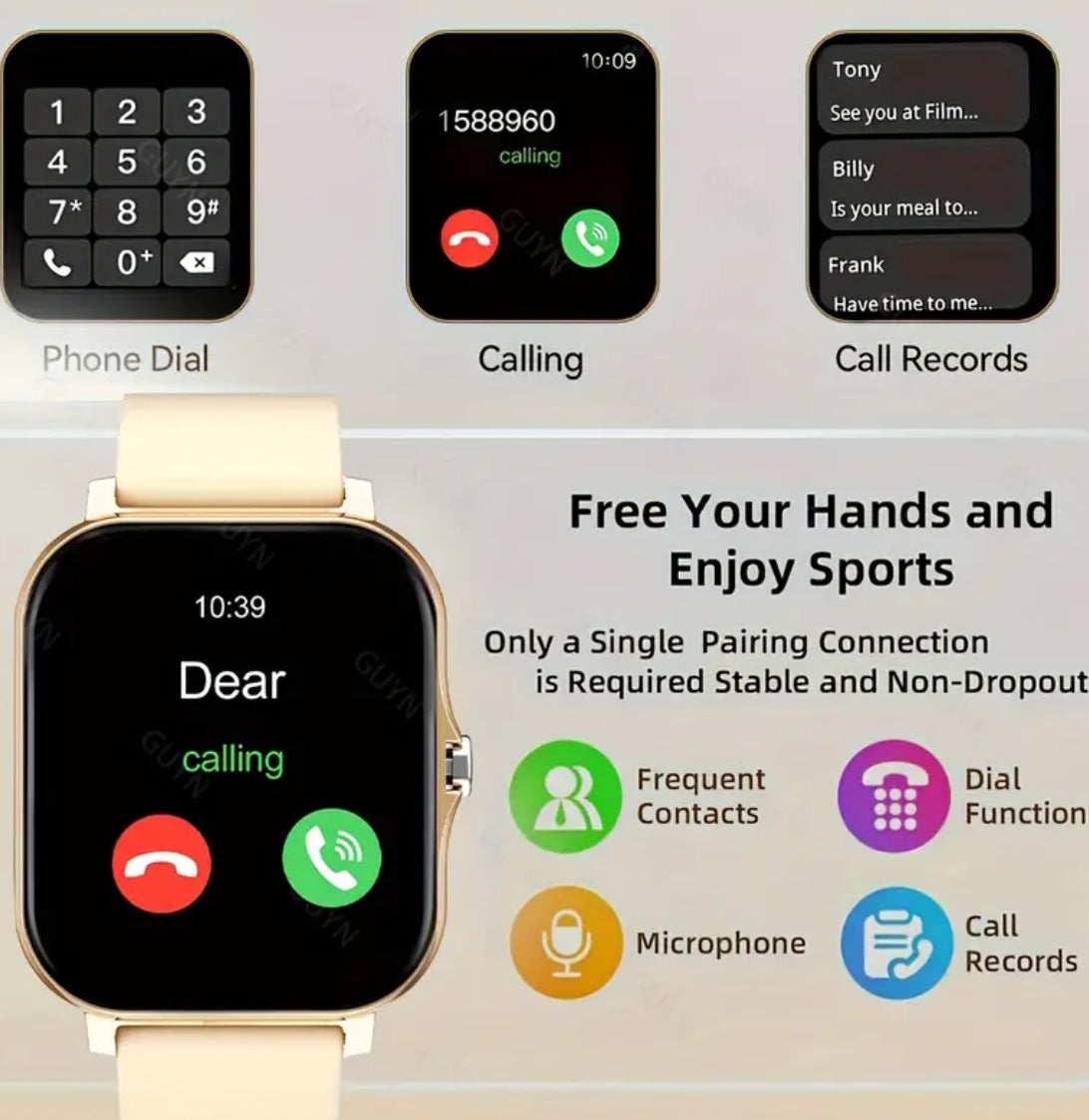 Sports Smartwatch Activity and Fitness Tracker With Wireless Calling Compatible With iPhone or Android