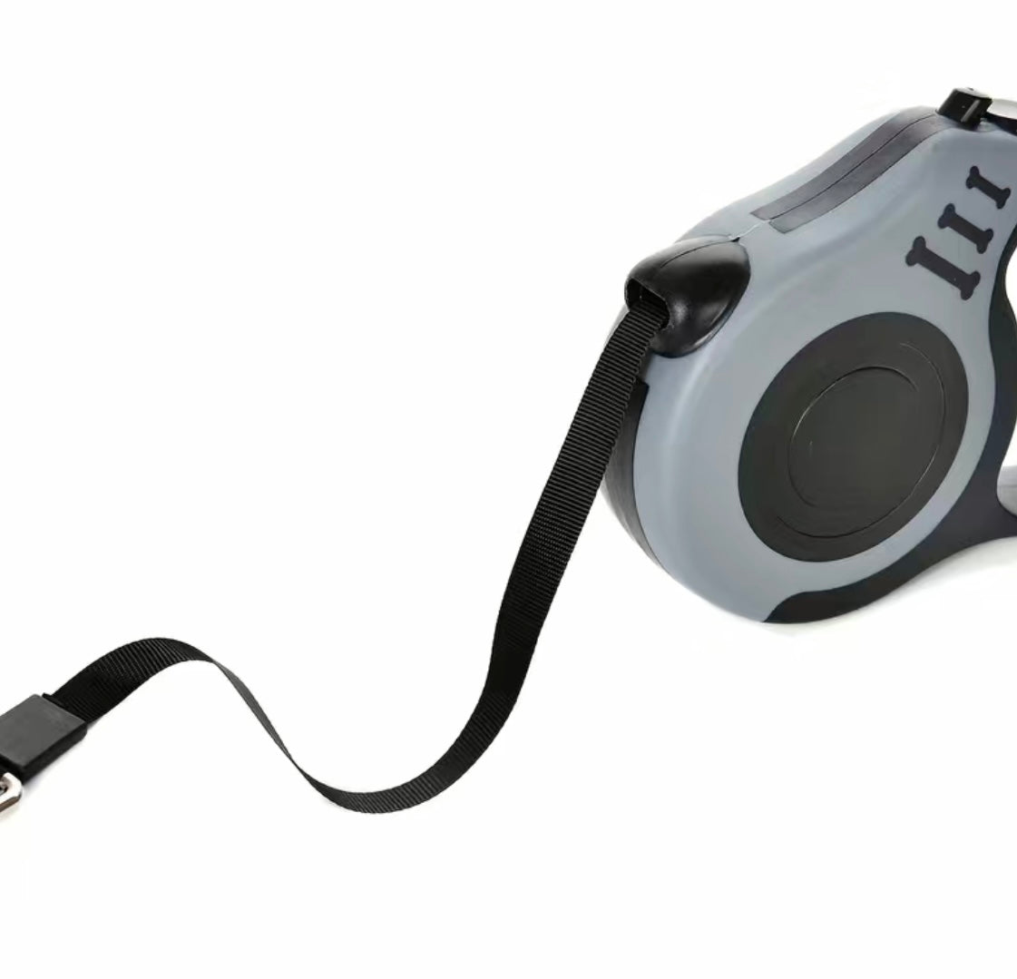 Gray Double Switch Pet Retractable Leash