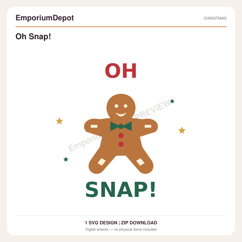 Oh Snap! — preview of 1 SVG design. Digital download; no physical item.