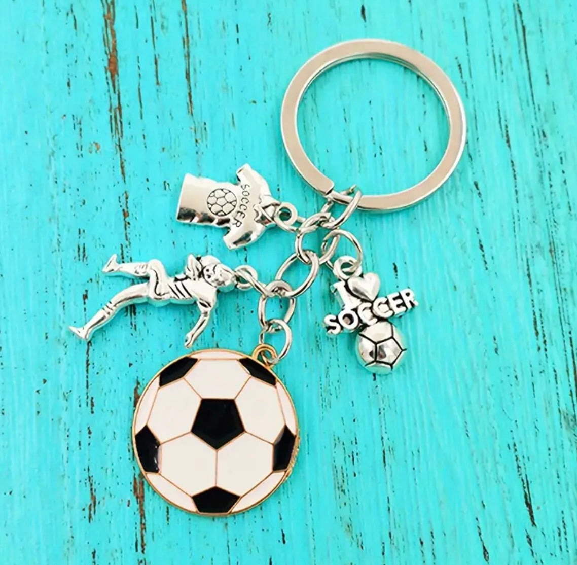 1 pc Sports Style Soccer Custom Made Keychain