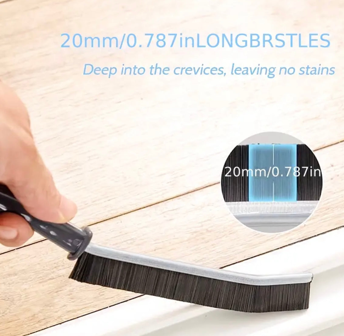 Hard Bristle Crevice Cleaning Brush Great for Multipurpose Deep Cleaning