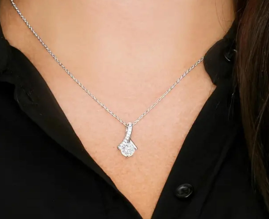 2 Piece 925 Sterling Silver Set Elegant Moissanite Pendant Necklace & Fashionable Earrings Exquisite Luxury Design