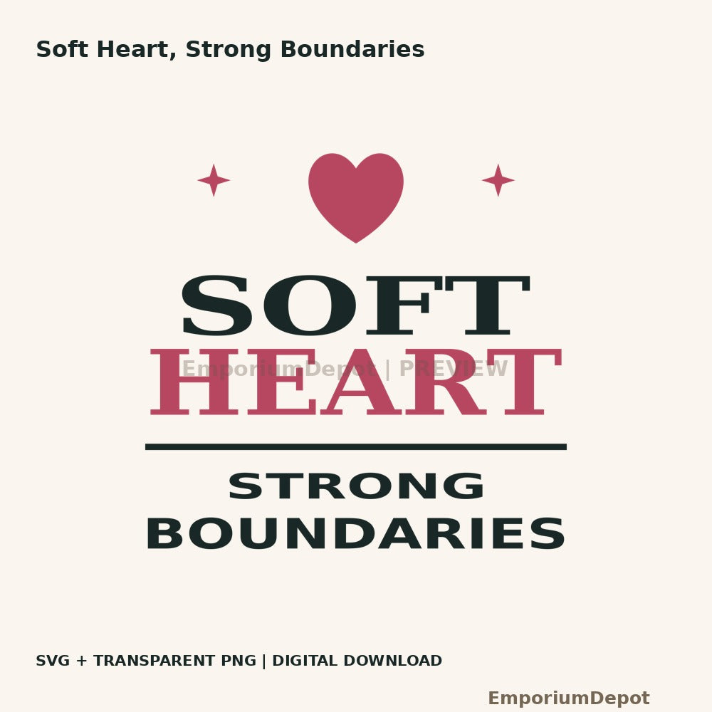 Soft Heart, Strong Boundaries — digital artwork; no physical item.