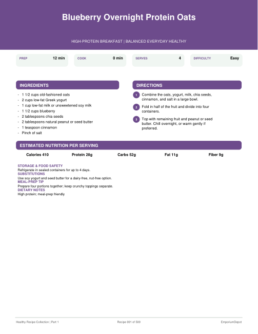 500 Meal-Prep Recipe Pages — actual source preview