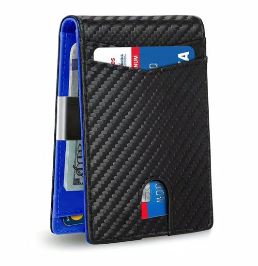 Slim Leather wallet With Money Clip & RFID blocking