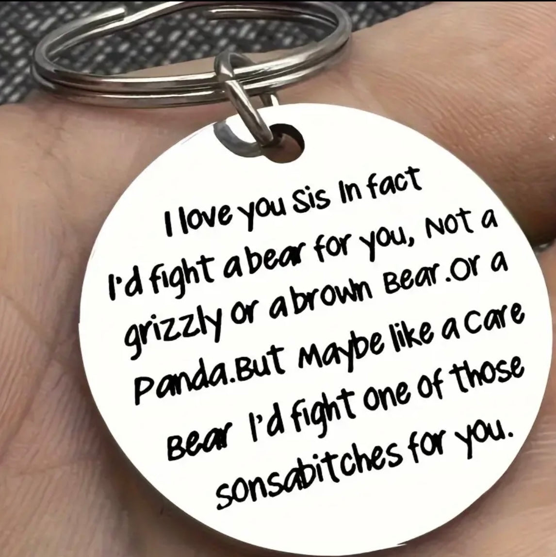 Great Keychain Gift for BestFriends or Sisters Funny and Loving