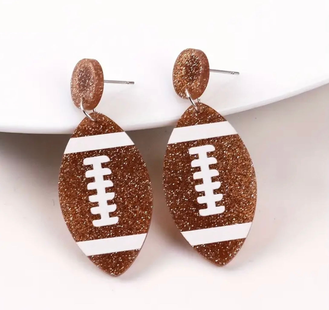 Fashion Sparkling Football Drop Earrings Dazzling Cubic Zirconia