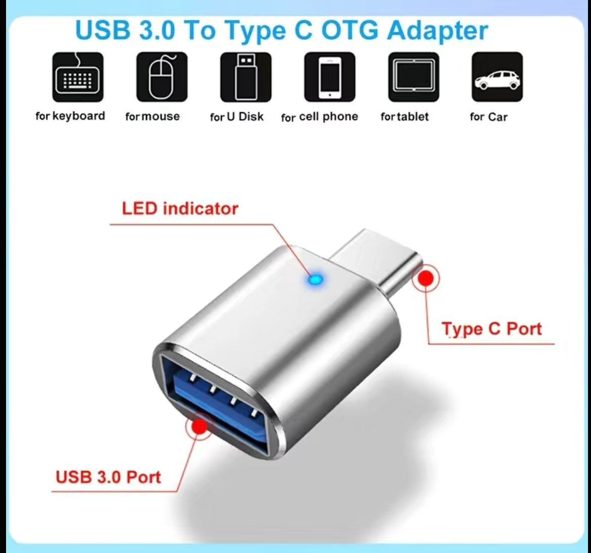 1 pc 1 pc USB 3.0 TO TYPE C ADAPTER - EmporiumDepot