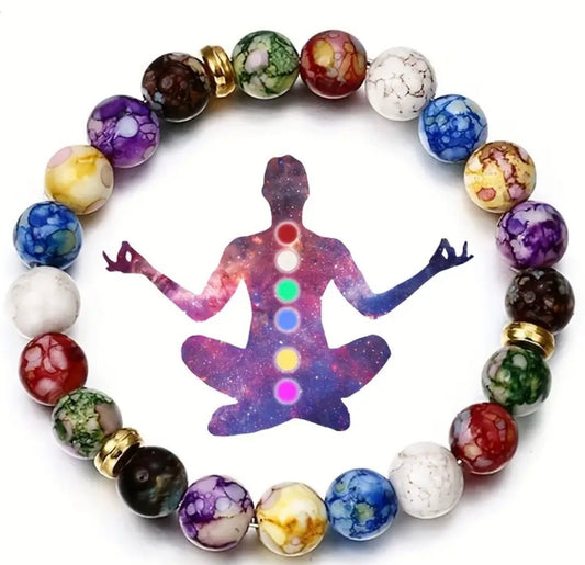 1 pc 7 Chakra Reiki Beaded Bracelet - EmporiumDepot