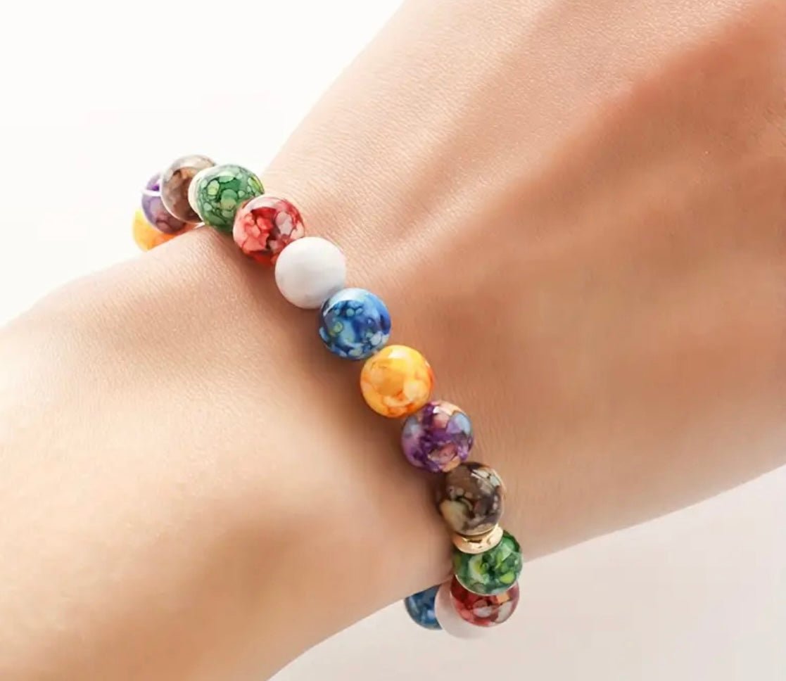 1 pc 7 Chakra Reiki Beaded Bracelet - EmporiumDepot