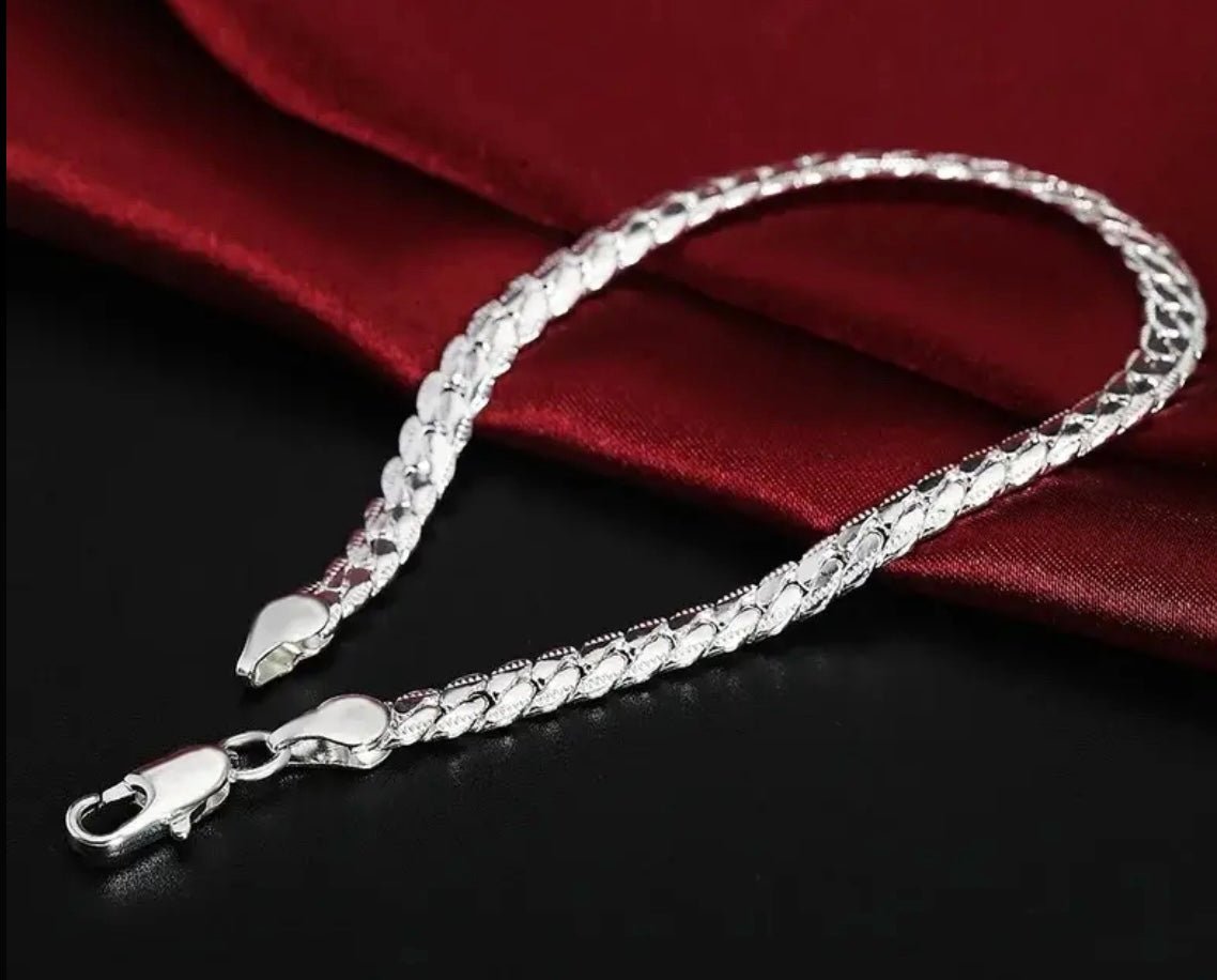 1 pc 925 Silver Plated Elegant Luxury Bracelet for Men or Women - EmporiumDepot