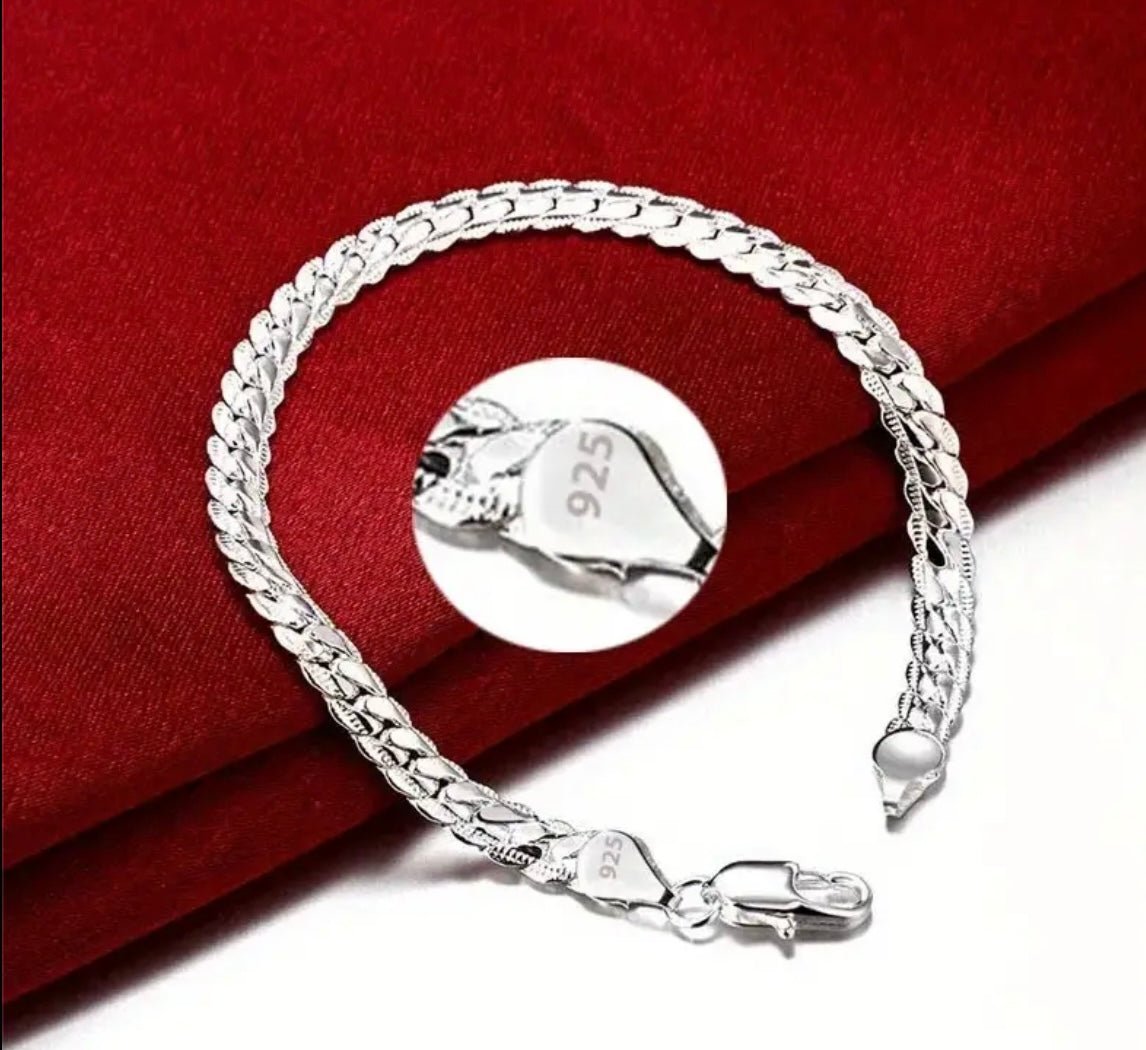 1 pc 925 Silver Plated Elegant Luxury Bracelet for Men or Women - EmporiumDepot