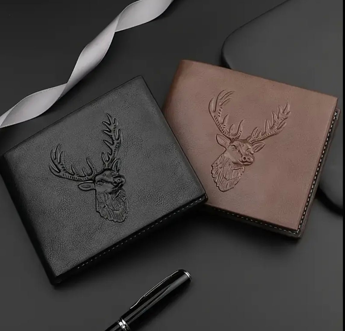 1 pc Custom Deer Designed Leather Wallet - EmporiumDepot