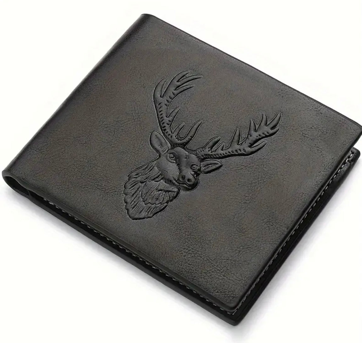 1 pc Custom Deer Designed Leather Wallet - EmporiumDepot